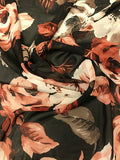 Polyester Print Chiffon- Floral on Black