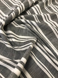 100% Cotton - Grey/White Stripe