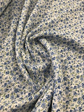 100% Polyester Crinkle- Ditsy Florals Blue