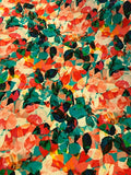 100% Viscose -Multi Colour Leaves- Little Johnny