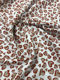 100% Cotton Painted Hearts Flat Double Gauze- White