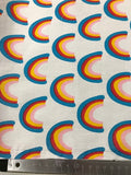 Rainbow Print PolyCotton-White