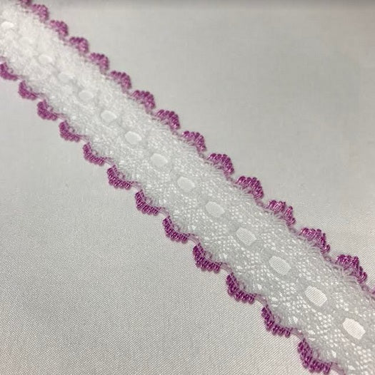 Knitted Lace Trim - Lilac 1