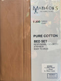 Pure Cotton - Double Bed Set & 2 Pillow Cases (T-200) - Different Shades