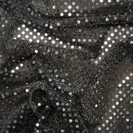 3mm Sequin Jersey - Silver on Black