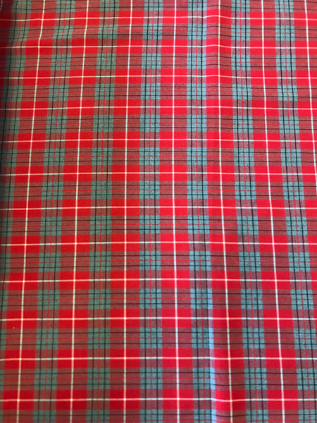 67% Polyester 29% Viscose 4% Spandex Tartan Red&Grey C8452