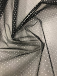 100% Polyester Pinspot Glitter Organza - Black