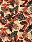 Polyester Print - Soft Crepe Coral Fern