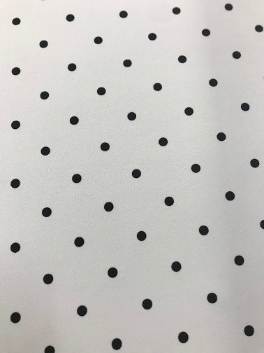 100% Polyester Print - Black Spot on Cream J845
