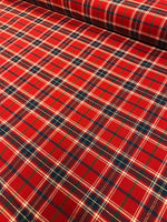 Cotton Metallic Tartan- Red/Navy