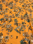 100% Viscose- Mustard Floral 7093A