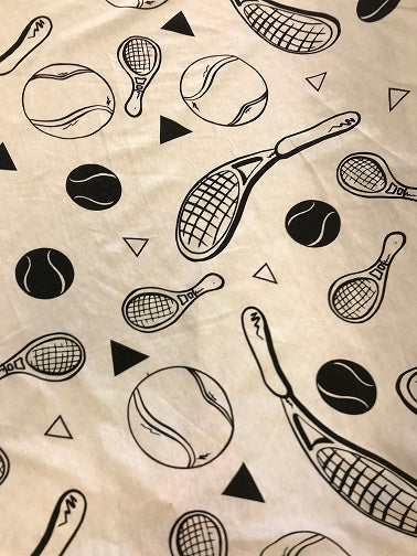 100% Cotton Jersey- Tennis Print