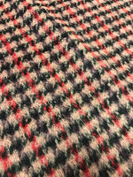 Sparkly Brushed Houndstooth Wool Mix - Blush