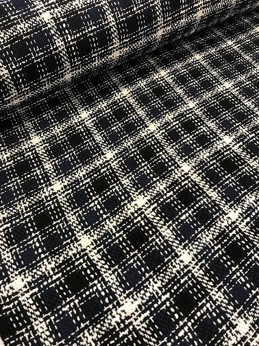 Woven Wool Mix - Navy check