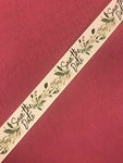 Save the Date Satin Ribbon- Green sprigs on White 25mm