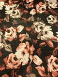 Polyester Print Chiffon- Floral on Black