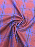 Pure New Wool- Wine/Blue Check #59