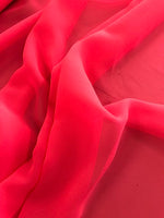 100% Polyester Chiffon Crepe- Coral