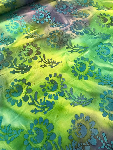 100% Cotton Batik- Green/Blue