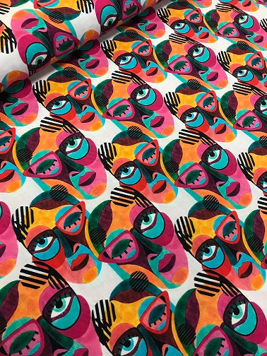 Little Johnny 100% Cotton- Abstract faces