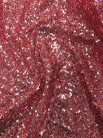 100% Polyester Sequin Tulle- Dusky Pink