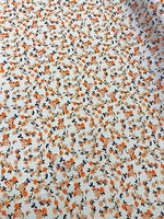 100% Viscose - Painterly Floral Sand
