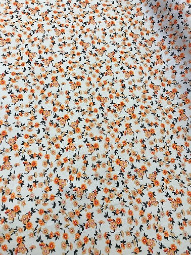100% Viscose - Painterly Floral Sand