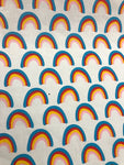 Rainbow Print PolyCotton-White