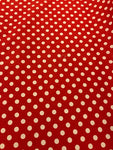 Pea Spot Poly Cotton- Red