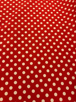 Pea Spot Poly Cotton- Red