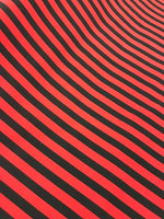 Medium Stripe Poly Cotton- Red & Black