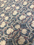 100% Cotton- Blue Art Nouveau Floral