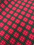 Christmas Poly Cotton- Tartan- Red