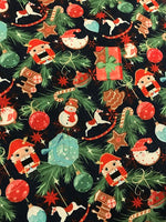 Christmas Poly Cotton- Nutcracker- Navy