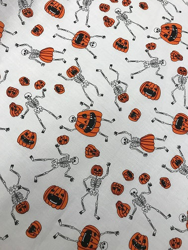 Halloween Poly Cotton- Spooky Skeletons