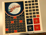 Santa Reindeer Advent Panel- 100% Cotton