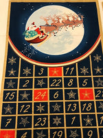Santa Reindeer Advent Panel- 100% Cotton