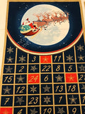 Santa Reindeer Advent Panel- 100% Cotton
