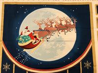 Santa Reindeer Advent Panel- 100% Cotton