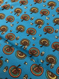 100% Cotton- Woodland Owl- Blue