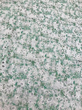 100% Cotton Embroidered Lawn- Green/White
