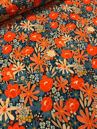 Little Johnny 100% Cotton- Enchanted Floral- Blue