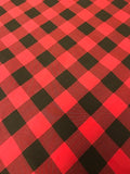 Check Poly Cotton- Red & Black