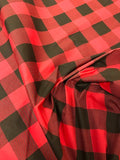 Check Poly Cotton- Red & Black