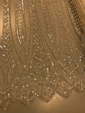 Luxury Sequin & Beaded Bridal Ivory Fabric