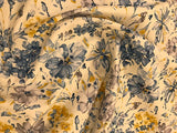 100% Cotton Poplin- Blue & Gold Floral
