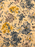 100% Cotton Poplin- Blue & Gold Floral