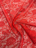100% Polyester Raschel Lace- Red (scallop edge)