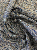 100% Cotton Poplin- Blue Paisley Pattern