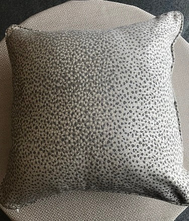 Piped Silver Satin Print Cushion Cover 20" x 20"